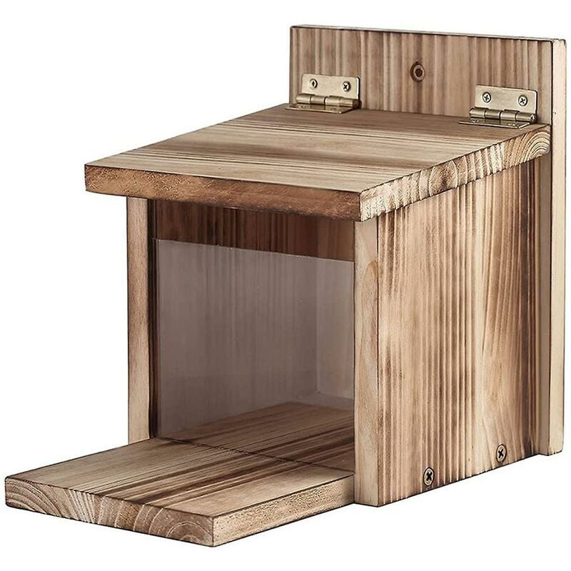 foto del prodotto mangiatoia per uccelli parte rimovibile grande capacit facile da riempire scatola per mangiatoia a forma di scoiattolo in legno per balcone colore