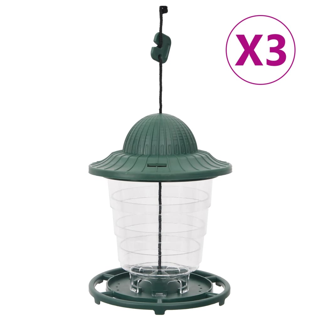 foto del prodotto mangiatoie per uccelli 3 pz verde scuro 13x13x17 cmcod mxl 119656