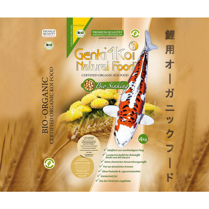 foto del prodotto mangime biologico affondante genki4koi natural food bio sinking 5 kg 4mm it bio 013