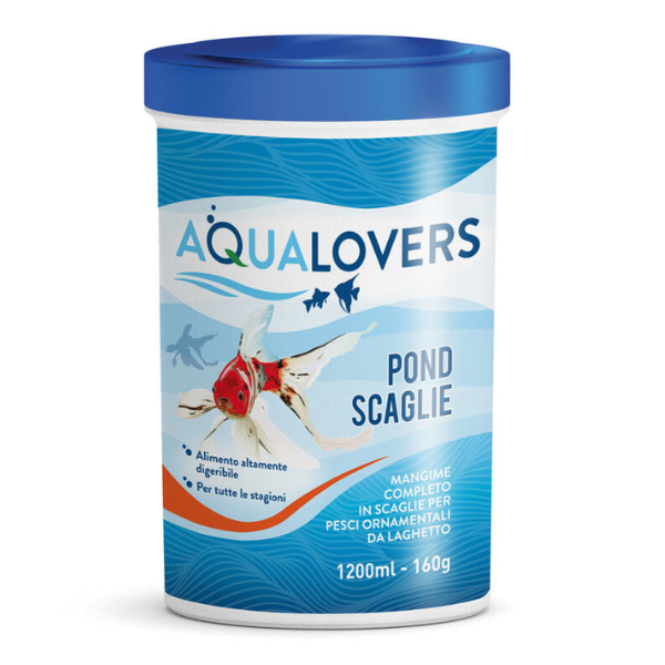 foto del prodotto mangime completo per pesci ornamentali da laghetto aqualovers pond scaglie 160 gr 1 ordine scegli lo sconto bzr5 bzr20 200 punti fedelt 
