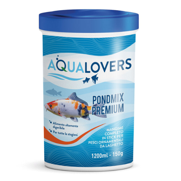 foto del prodotto mangime completo per pesci ornamentali da laghetto aqualovers pondmix premium in stick 150 gr 1 ordine scegli lo sconto bzr5 bzr20 200 punti fedelt 