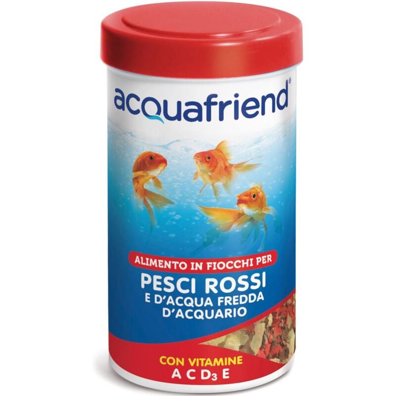foto del prodotto mangime in fiocchi con vitamine per pesci rossi e di acqua fredda da acquario 250 ml 50 g mangime in fiocchi color plus, con omega 3 e 6 
