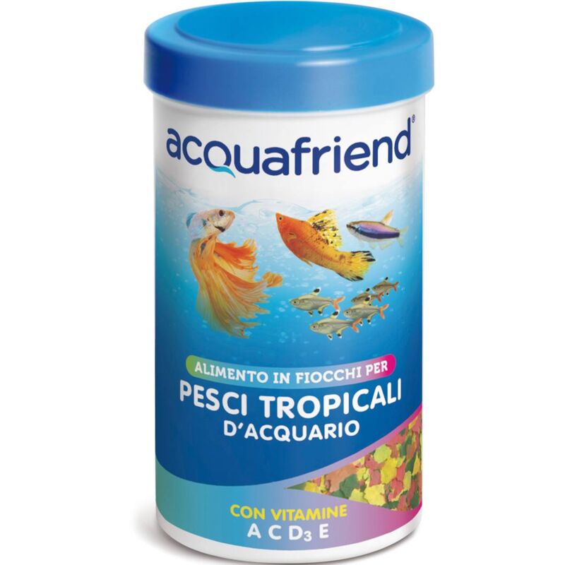 foto del prodotto mangime in fiocchi con vitamine per pesci tropicali d acquario 250 ml 50 g mangime in fiocchi color plus, con omega 3 e 6 