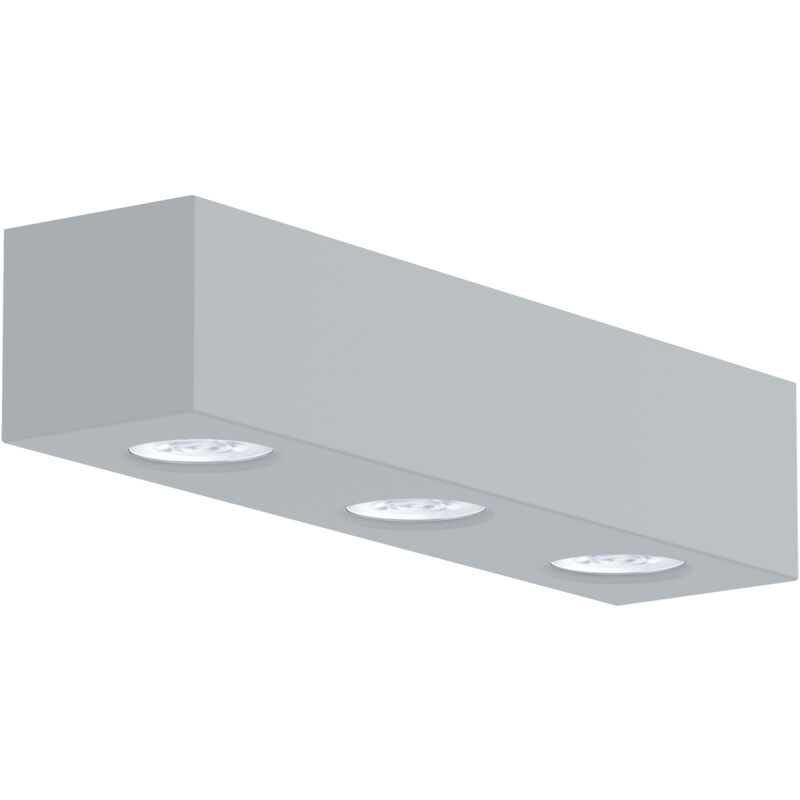 foto del prodotto manhattan l plafoniera, 3x gu10, max 33w, metallo, grigio, 30x10cm lumicom