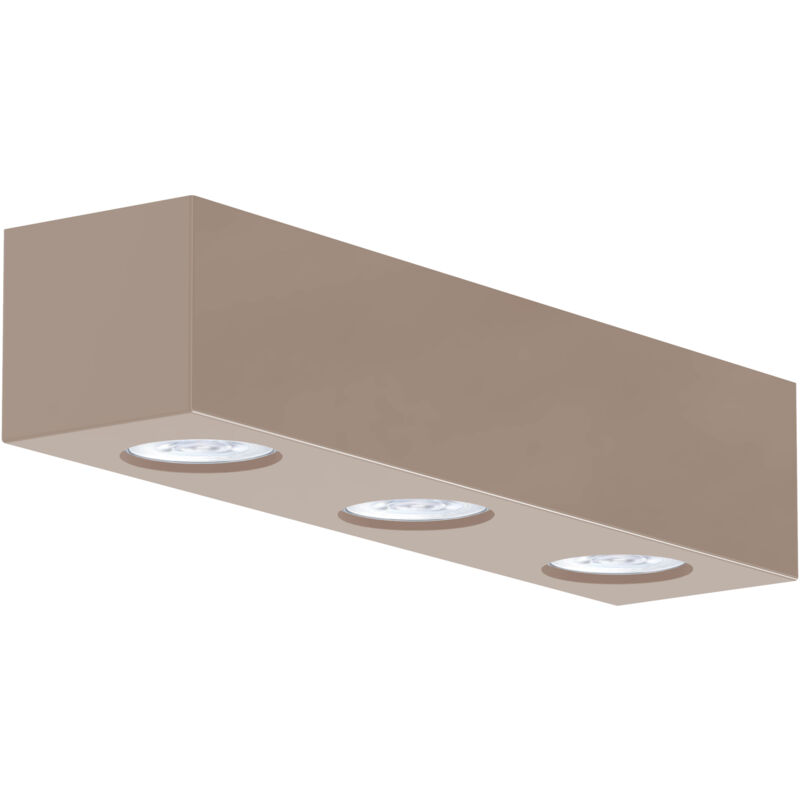 foto del prodotto manhattan l plafoniera, 3x gu10, max 33w, metallo, grigio tortora, 30x10cm lumicom
