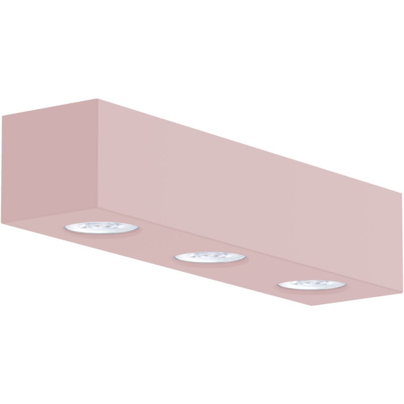 foto del prodotto manhattan l plafoniera, 3x gu10, max 33w, metallo, rosa, 30x10cm - lumicom
