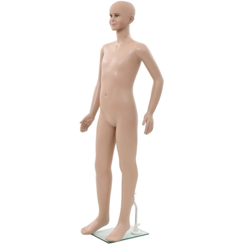 foto del prodotto manichino bambino figura intera base in vetro beige 140 cm vidaxl
