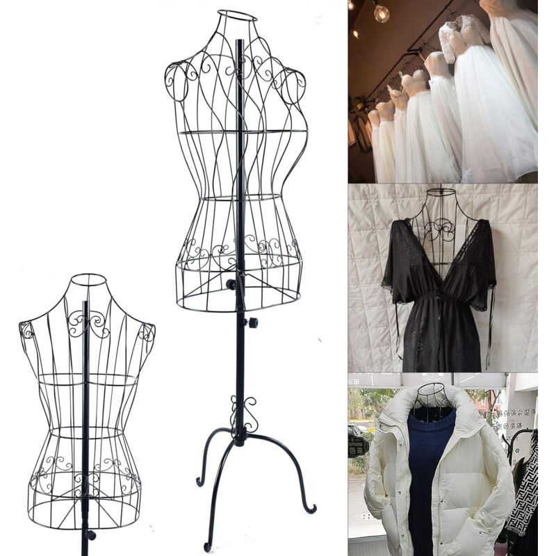 foto del prodotto manichino da sartoria, in metallo, per sartoria, da donna, regolabile in altezza 140 170 cm da utilizzare come busto decorativo o appendiabiti
