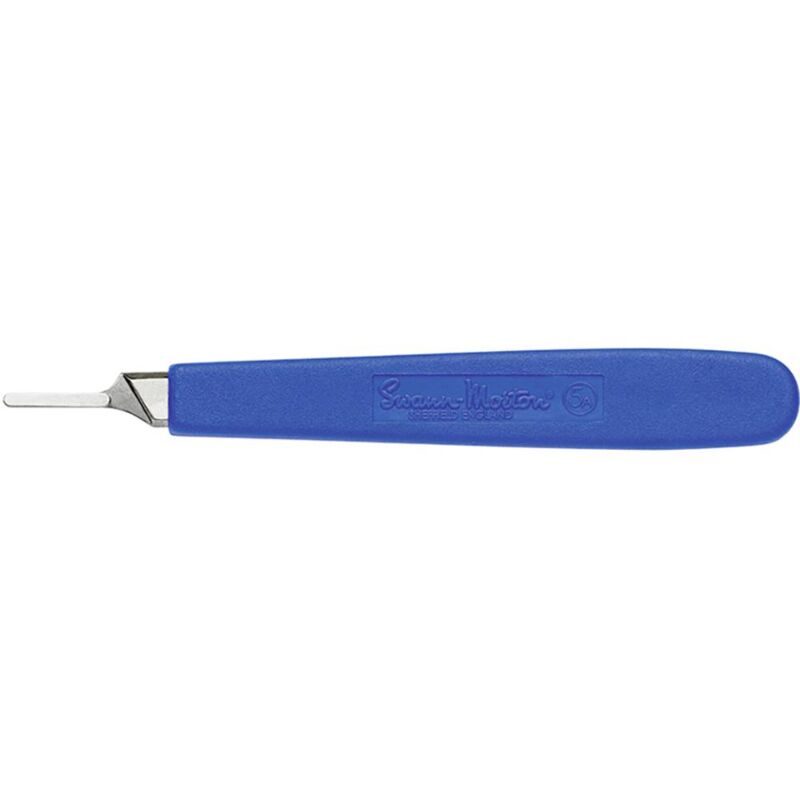 foto del prodotto manico bisturi 130 mm nichel, plastica blu 1 pz.