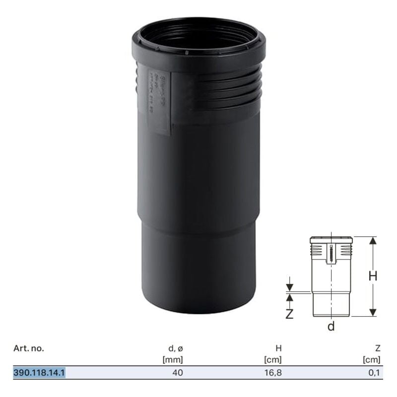 foto del prodotto manicotto di dilatazione geberit silent pp 40 mm 390.118.14.1