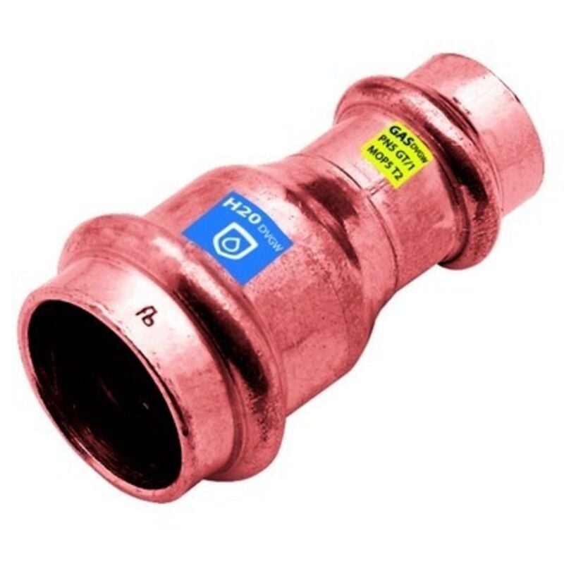 foto del prodotto manicotto di riduzione ff in rame a pressare acqua gas diam. 22 x 18