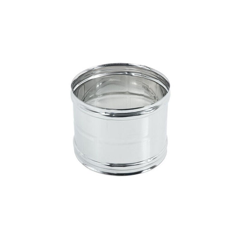 foto del prodotto manicotto ff da 130mm giunzione raccordo a doppio bicchiere inox aisi 304