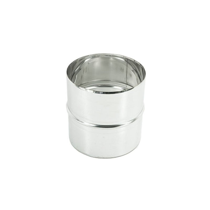 foto del prodotto manicotto giunzione da 100mm raccordo mm inox per unire tubo flessibile a tubo flessibile