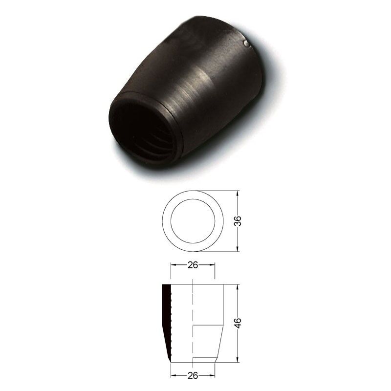 foto del prodotto manicotto in gomma nera mm.26x26 219900gn26x26