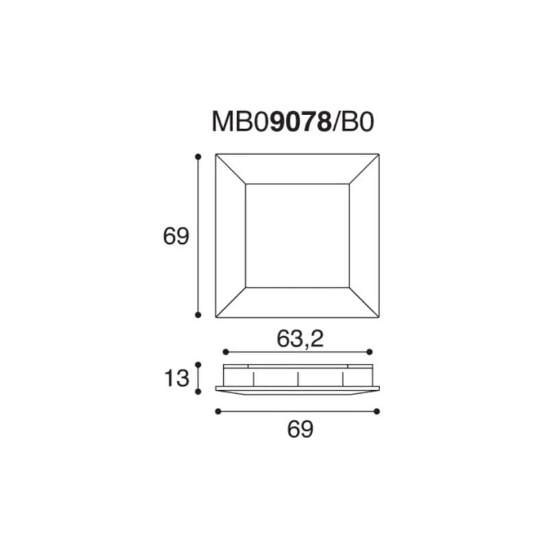 foto del prodotto maniglia 9078 b incasso mm.69x69 argento 7