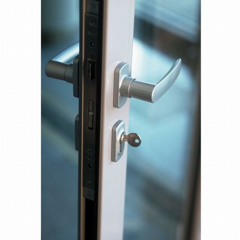 foto del prodotto maniglia a leva hera fapim quadro da 8 profilo da 40 a 55 mm alluminio grigio 2041ig5