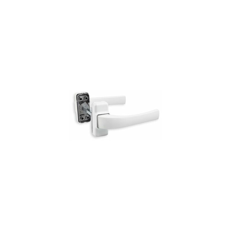 foto del prodotto maniglia a scudo reversibile in alluminio bianco