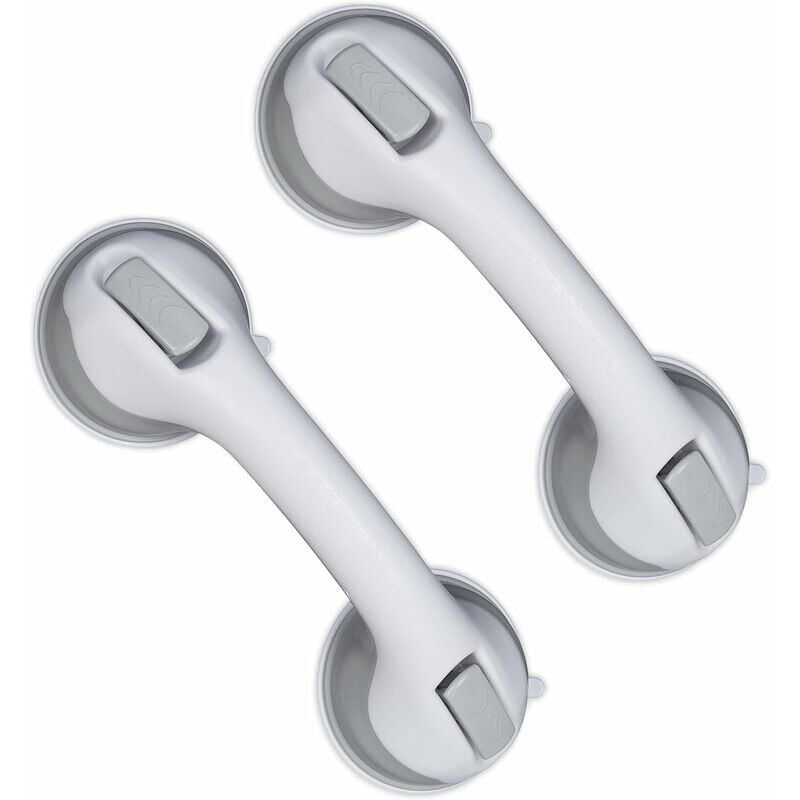foto del prodotto maniglia a ventosa, set da 2, maniglia per doccia e vasca da bagno, 25 kg, per anziani, da parete, in bianco grigio ulisem
