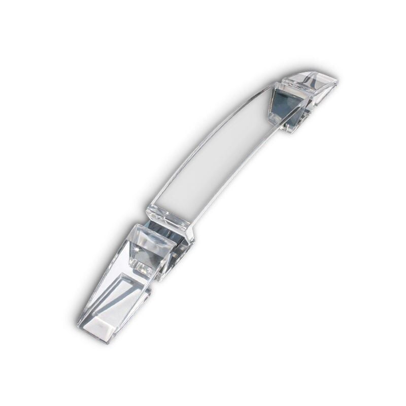foto del prodotto maniglia ad arco trasparente con inserti cromati 230x24x30mm - 046b sagittario