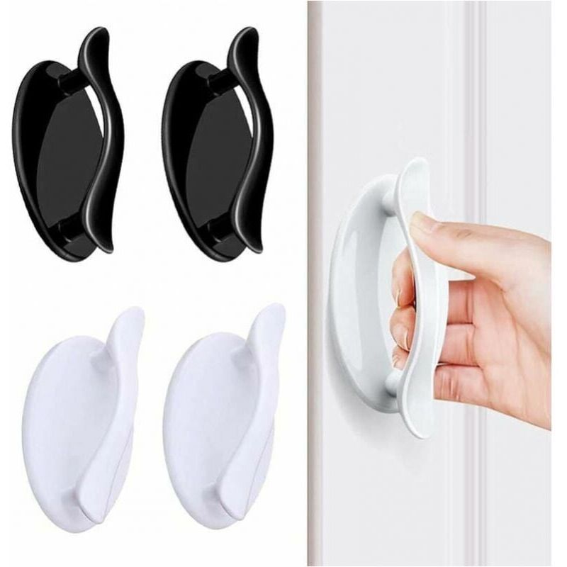 foto del prodotto maniglia adesiva per finestra, 4 pezzi, maniglia adesiva per porta scorrevole per finestra, mobile, cassetto, frigorifero, accessorio bianco nero 