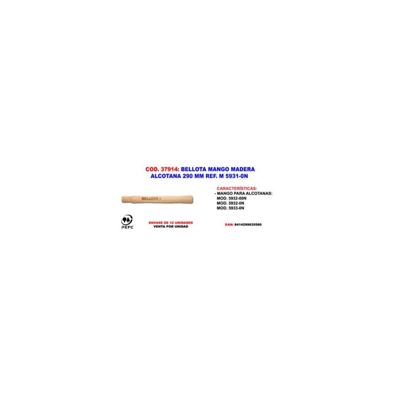 foto del prodotto maniglia alcotana bellota m 5931 0n 290 mm in legno