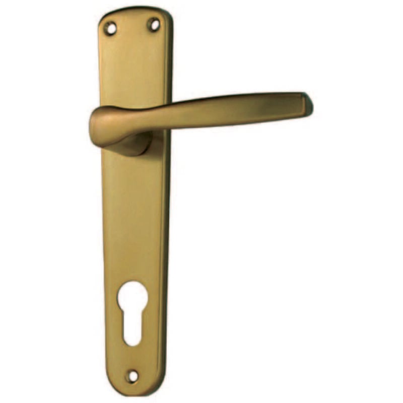 foto del prodotto maniglia alu con placca in alluminio bronzato mm.90