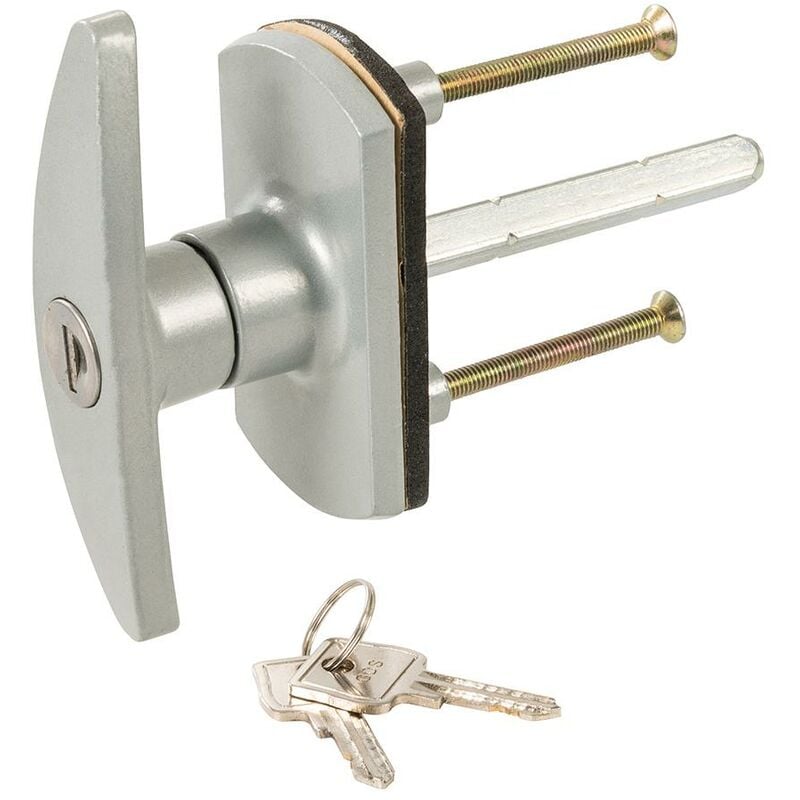 foto del prodotto maniglia con serratura per porta del garage diamante 75 mm