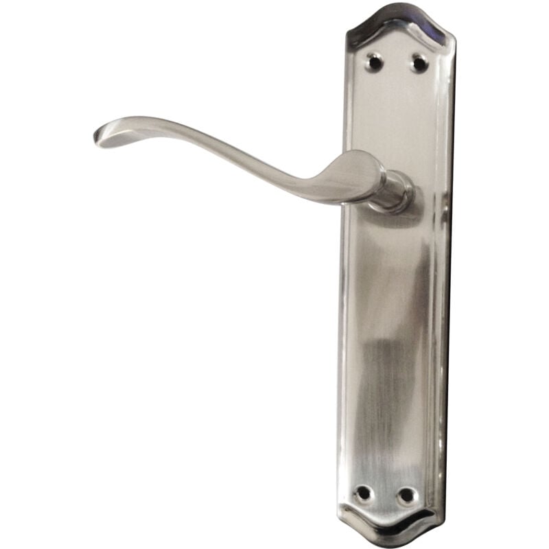 foto del prodotto maniglia curva in zama con placca in nichel satinato