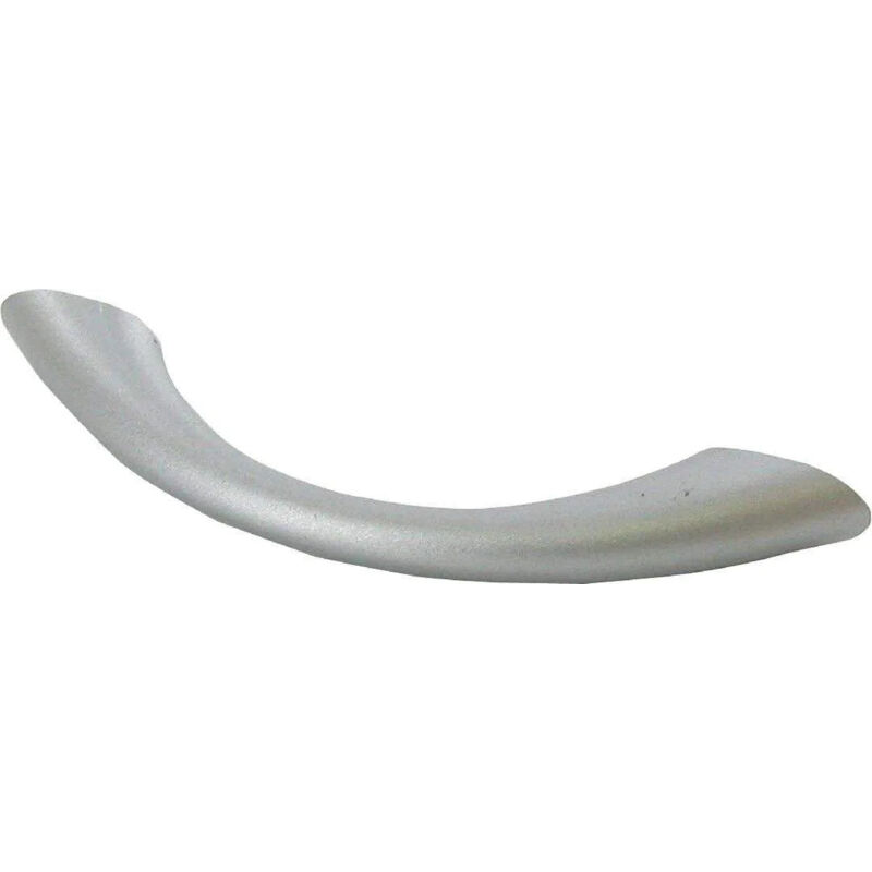 foto del prodotto maniglia curva slimline con inserto in pvc grigio alluminio, l.129mm, l.10mm, p.30mm, interasse 96mm, 1 pezzo con viti.