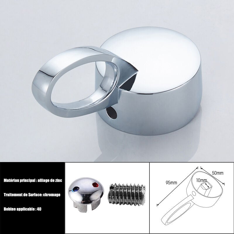 foto del prodotto maniglia di ricambio per rubinetto con maniglia singola e vite per rubinetto caldo freddo per cucina e bagno applicabile a valvola da 40 mm, 10 10 mm