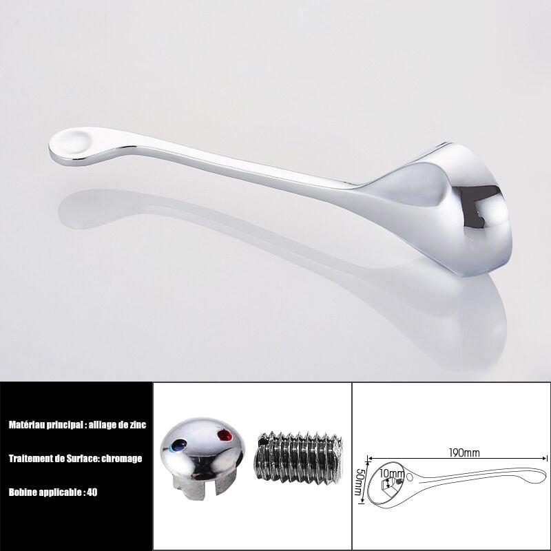 foto del prodotto maniglia di ricambio per rubinetto con maniglia singola e vite per rubinetto caldo freddo per cucina e bagno applicabile a valvola da 40 mm, 10 10 mm