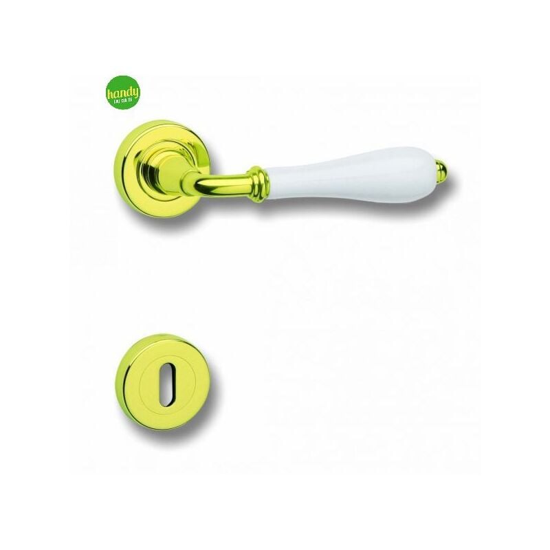 foto del prodotto maniglia elite ghidini 45 mm ottone lucido bianca