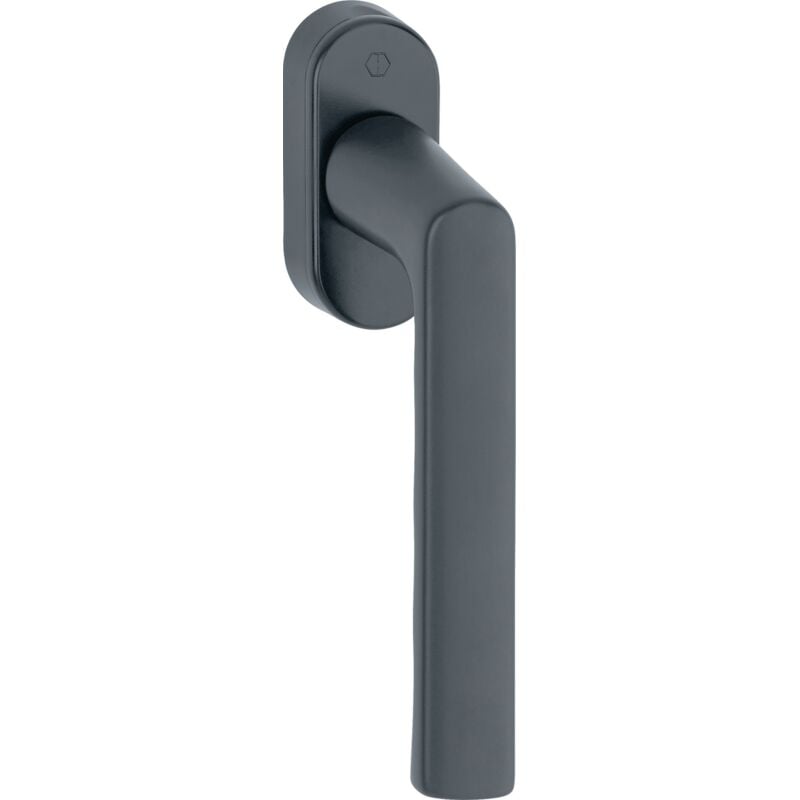 foto del prodotto maniglia finestra hamburg 0700l u26 alluminio f9714m nero, larghezza 32 42mm stand.