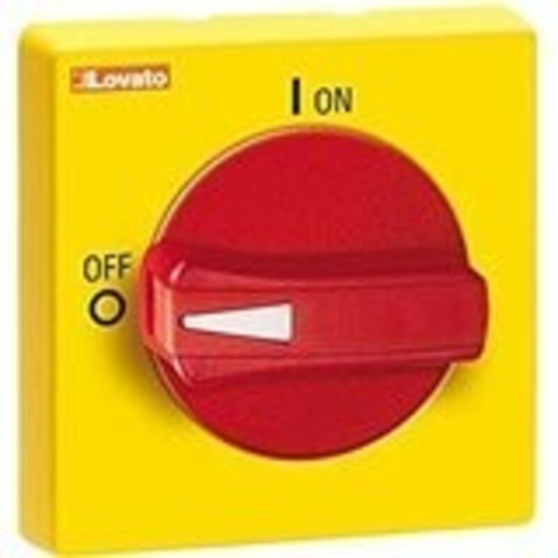 foto del prodotto maniglia giallo rossa lucchetto ip65 lovato cod. gax63 