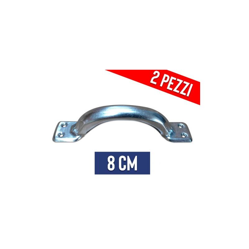 foto del prodotto maniglia imbuttita per mobile in acciaio zincato 2 pezzi 12587v cm 8 12587 