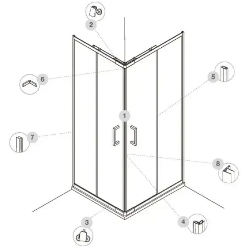 foto del prodotto maniglia in abs per box doccia cromato modello tina a marchio mobo 01 - maniglia mobo
