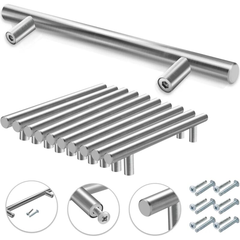 foto del prodotto maniglia in acciaio inox per mobiletto, maniglia per cucina, bagno, 1569610mm, 20 pezzi