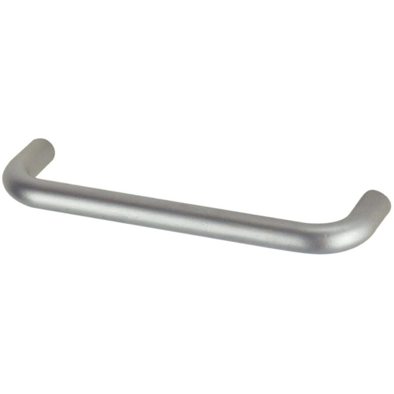 foto del prodotto maniglia in filo metallico con inserto in acciaio cromato, l.136 mm, p.8 mm, p.28 mm, interasse 128 mm, 1 pezzo con viti.