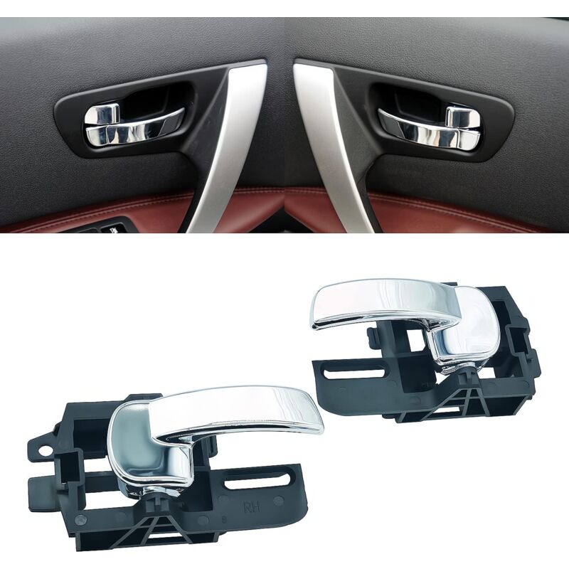 foto del prodotto maniglia interna per porta qashqai applicabile 80671 jd00e sinistra e destra interna cromata per qashqai confezione da 2 80670 jd00e