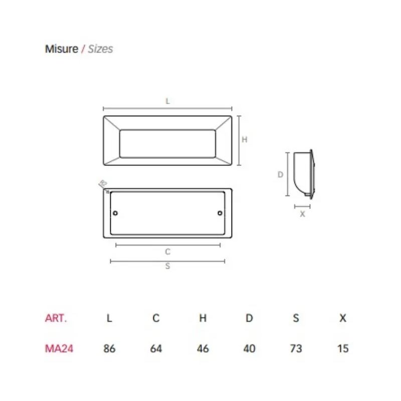 foto del prodotto maniglia ma24 incasso cromo opaco mm.86