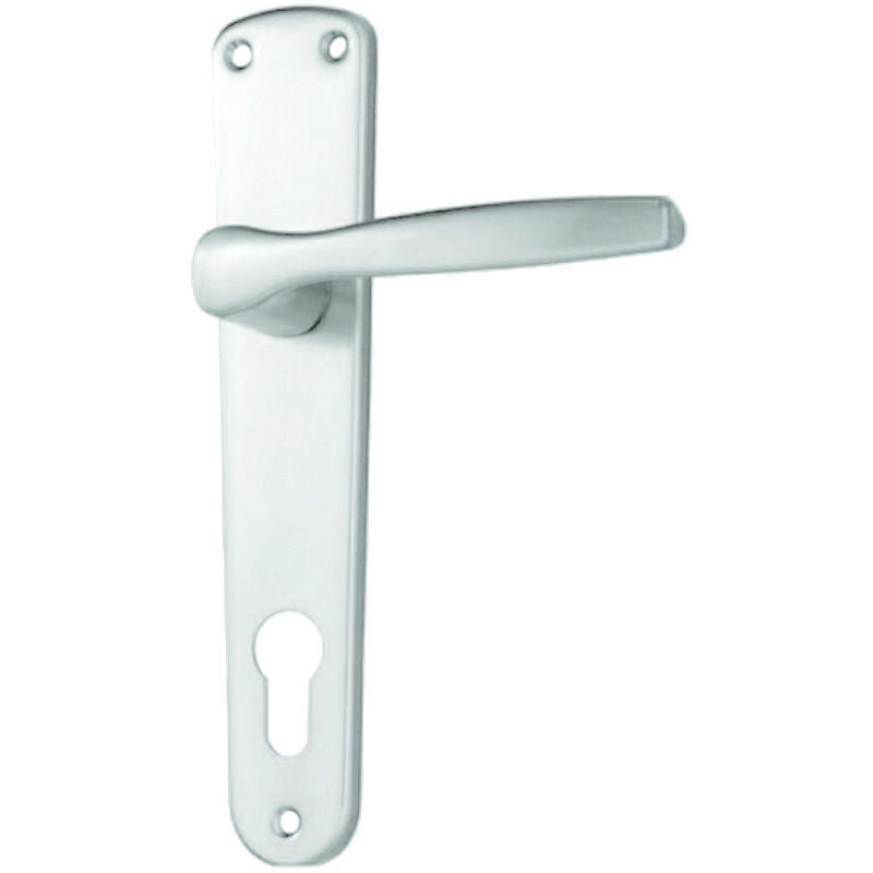 foto del prodotto maniglia modello alu con placca in alluminio argento mm.90