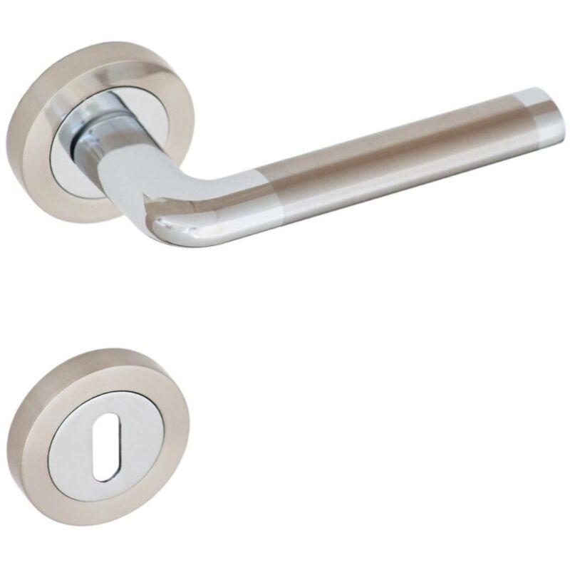 foto del prodotto maniglia nina in zama cromo lucido nichel satinato