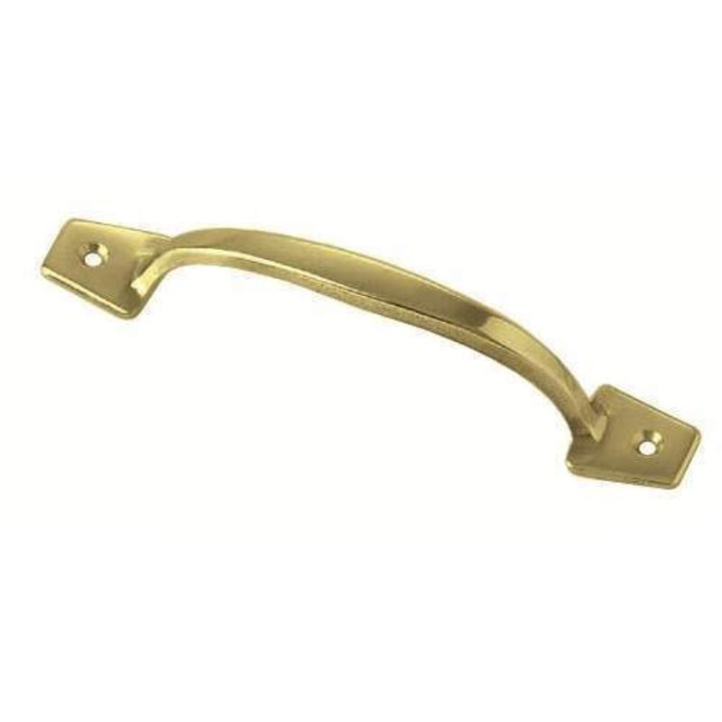 foto del prodotto maniglia ottone fissa piccola 126 mm per cassetti casse con vite superiore fron