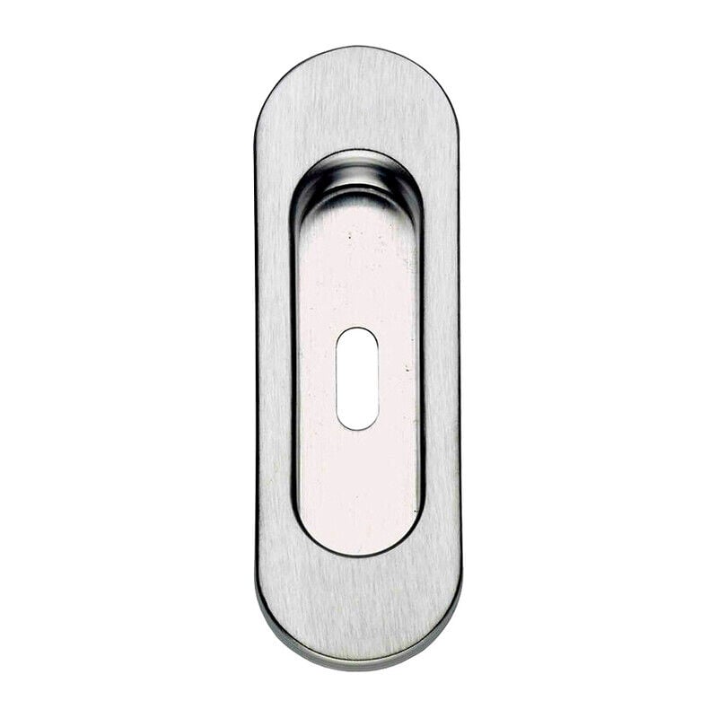 foto del prodotto maniglia ovale ot.cro. satinato x porte scor. con foro. prezzo per 1 pezzo.