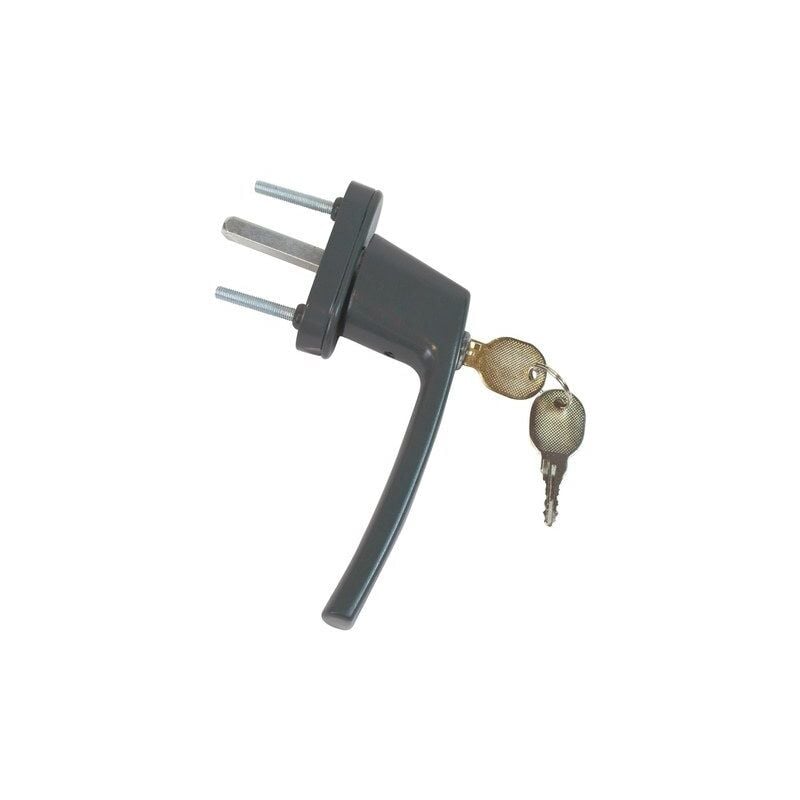 foto del prodotto maniglia per finestra acbat keys, alluminio grigio opaco kintech