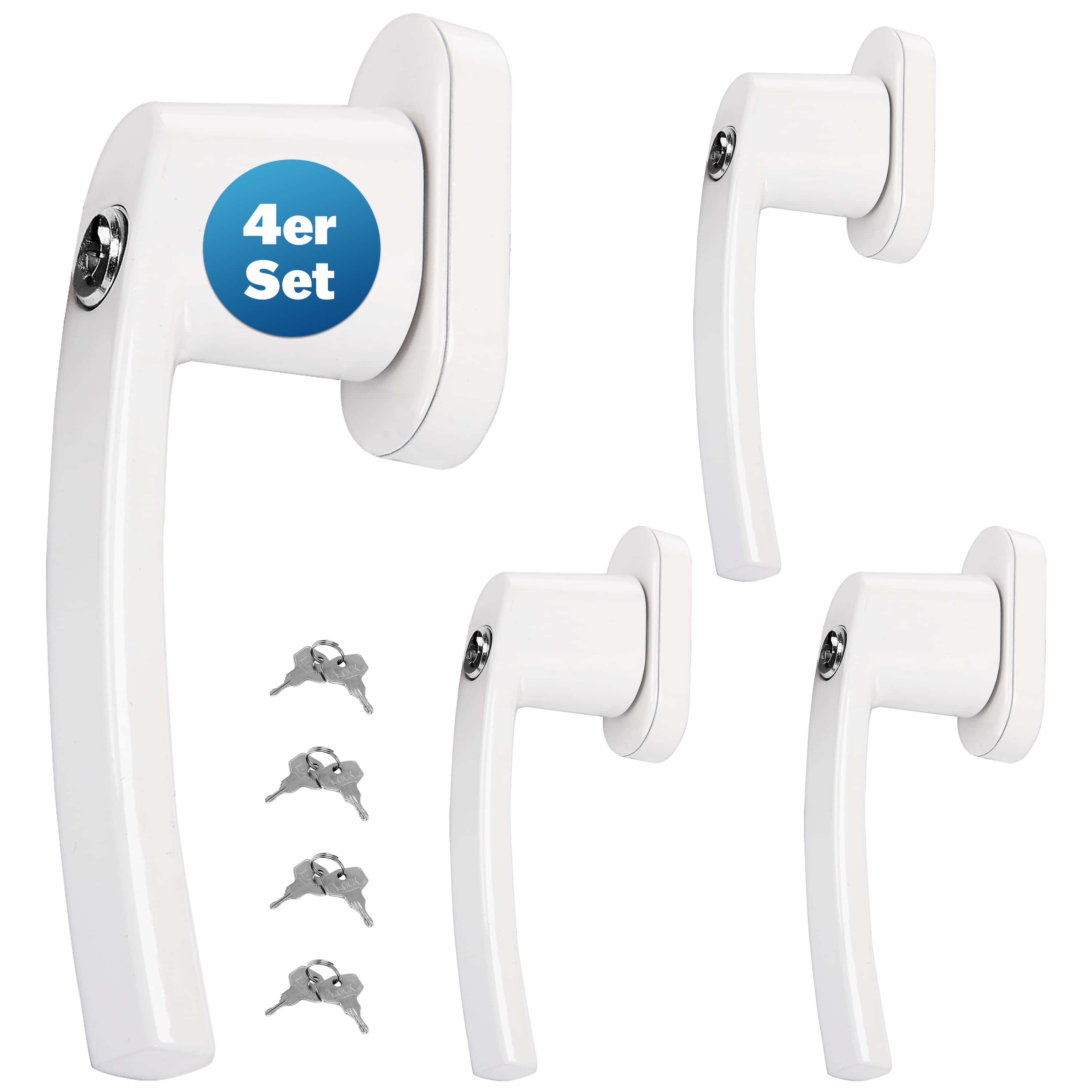 foto del prodotto maniglia per finestra con serratura set 4 pz bianco