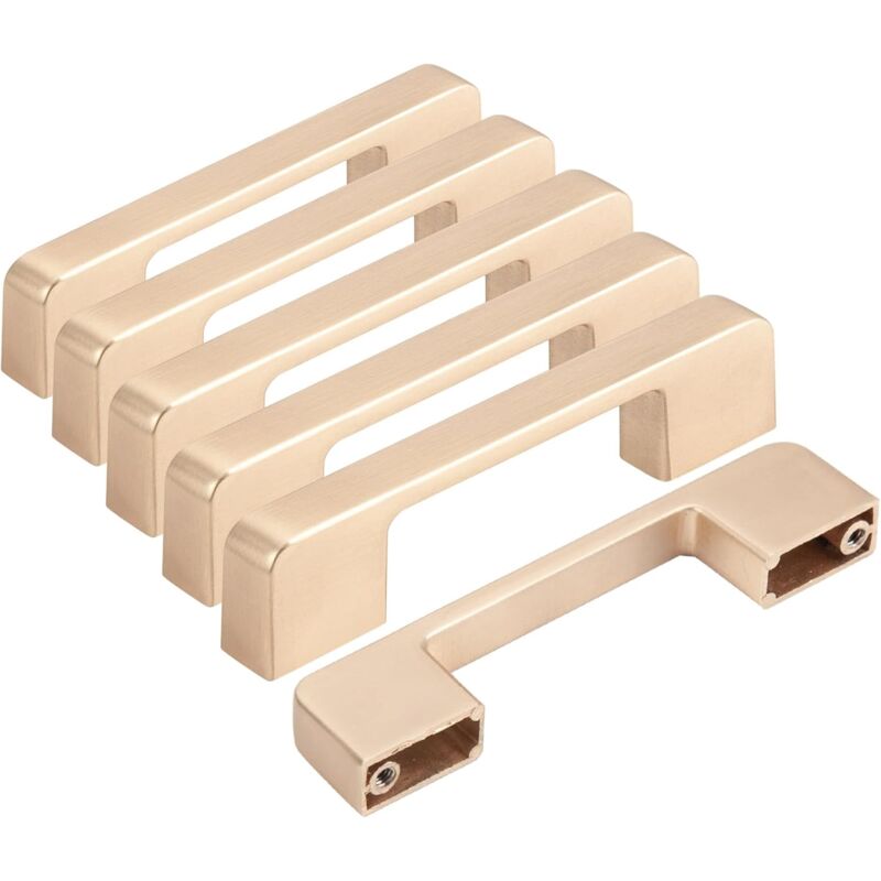 foto del prodotto maniglia per mobile da cucina in oro da 96 mm, 6 maniglie moderne per mobile da cucina, maniglia per mobile in lega di zinco dorata, maniglia per