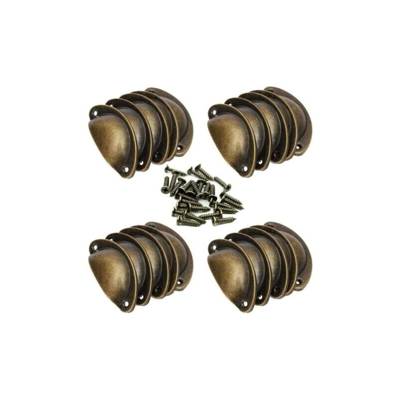 foto del prodotto maniglia per mobili 20 maniglie a conchiglia vintage per cassetti, mobili, armadietti, cucina, pomello per porta di armadietto retr in ferro