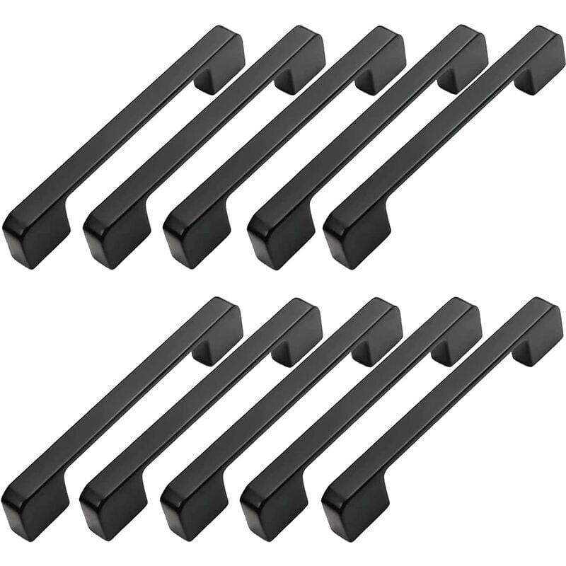 foto del prodotto maniglia per mobili da 10 pezzi distanza centrale 96 mm maniglia per porta da cucina nera maniglia per barra per mobili maniglia da cucina nera 96 mm