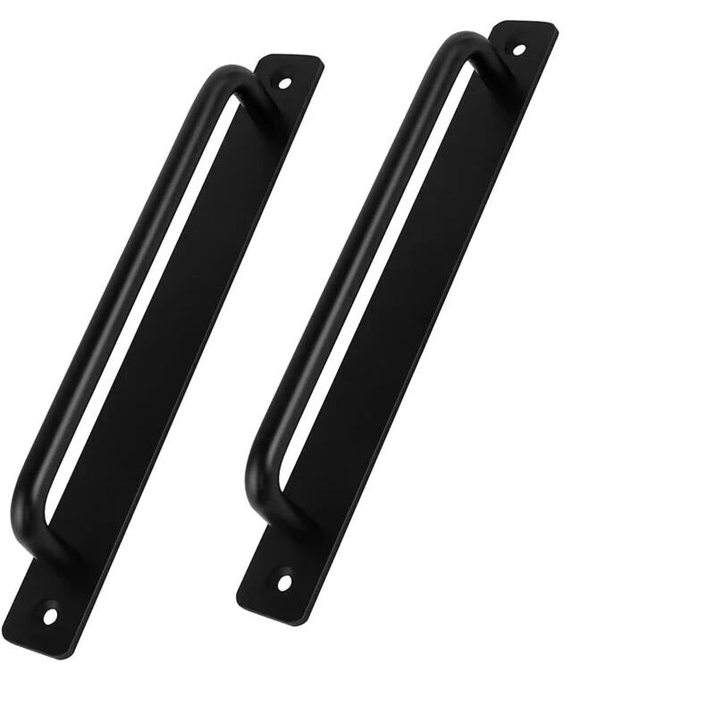 foto del prodotto maniglia per porta 1 pz, 243 mm, maniglia decorativa a due fori in lega di alluminio nero opaco